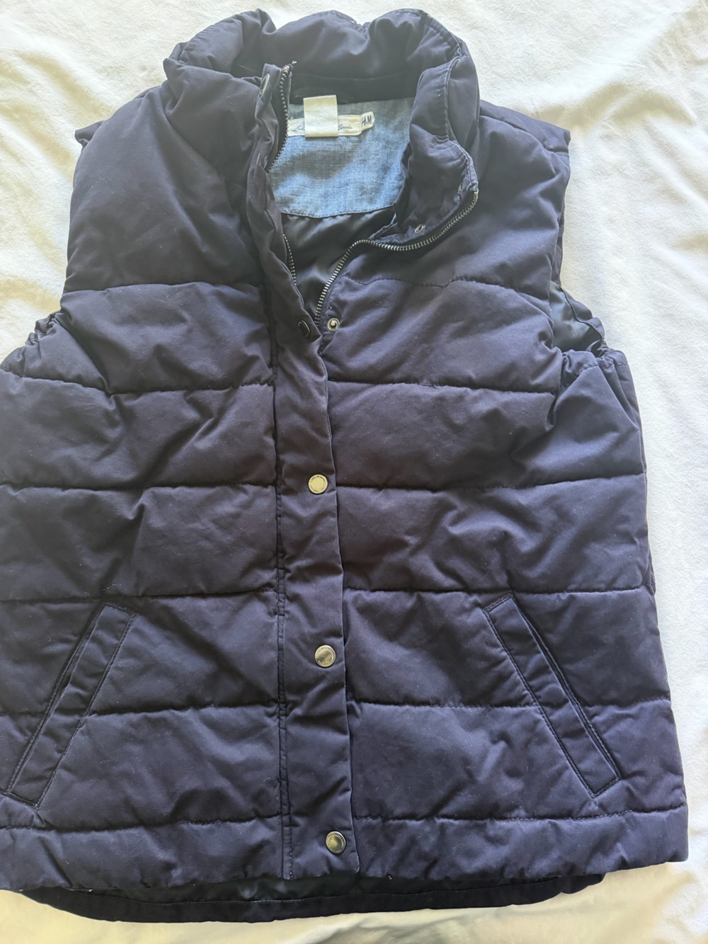 Women’s H&M LOGG collection Navy Quilted Puffer Vest - Sleeveless Jacket
